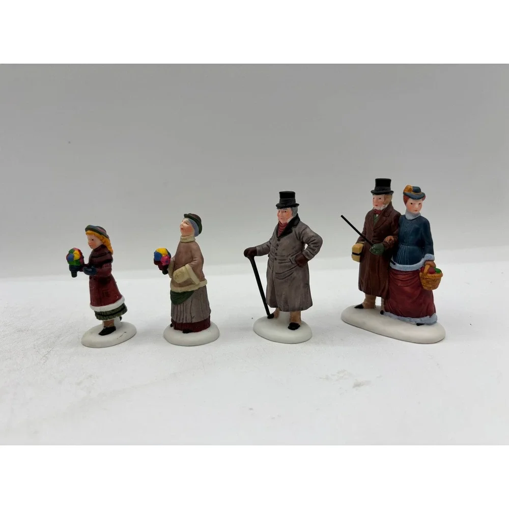 Department 56 1993 Vintage Heritage Village Chelsea Lane Shopper Set of 4 5816-5